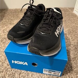 Hoka Bondi 8 Women’s Size 8.5 Black White Sneaker Tennis Running Walking Shoe